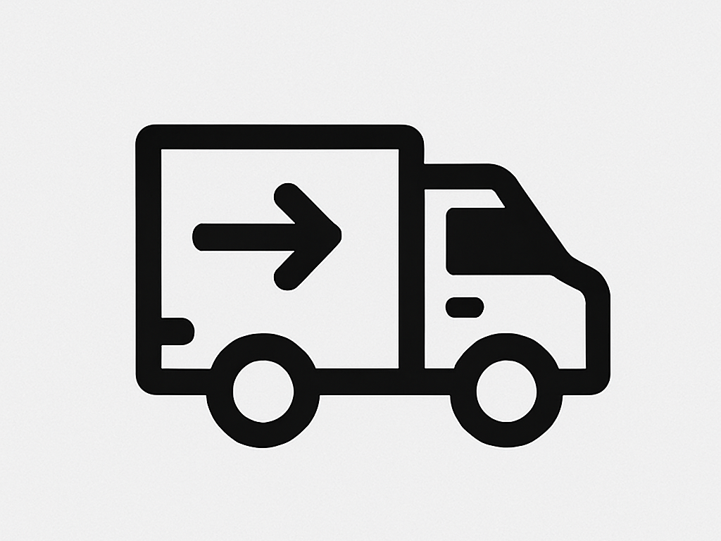 Lkw-Symbol mit Pfeil nach rechts für Lieferungen oder Transport.